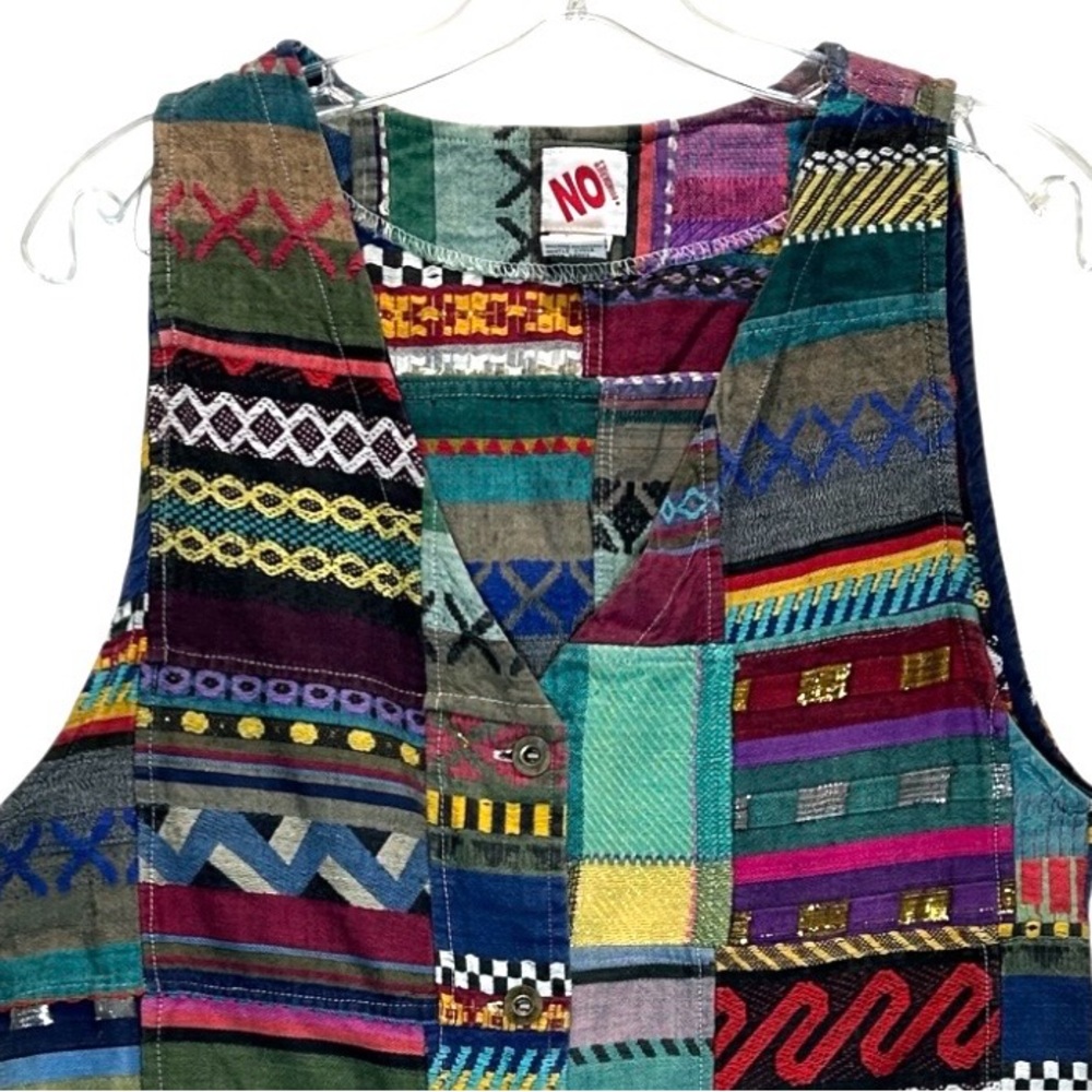 No Boundaries Multicolored Cotton Patchwork Vest,… - image 4
